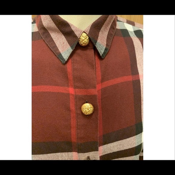 Burberry plaid shirt gold buttons - Picture 4 of 6